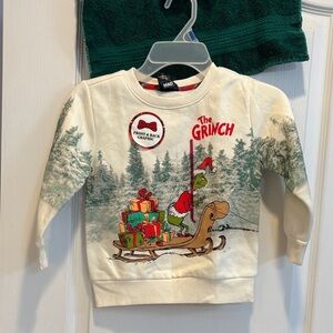 NWT MAD Engine Kids Grinch Holiday Sweatshirt - Cream